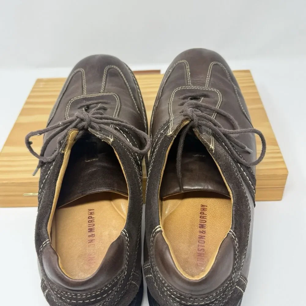 Johnston & Murphy Oxford Shoes Mens 9M Brown Leather Suede Lace Up 20-7472 ***